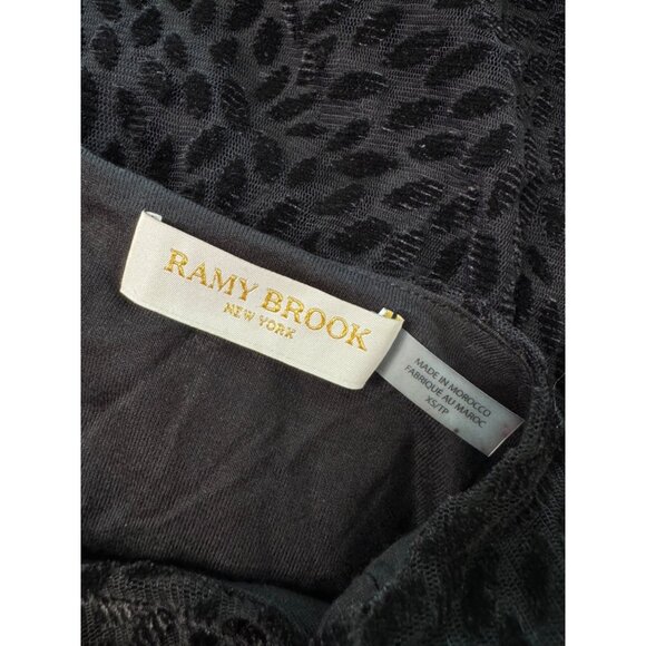 Ramy Brook Regina Velvet Burnout Bodysuit Size XS Black NWT $278 Sleeveless - Picture 4 of 14